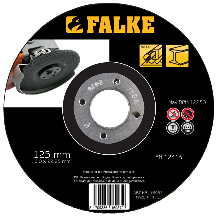 Navrondell 125 mm Stål Falke